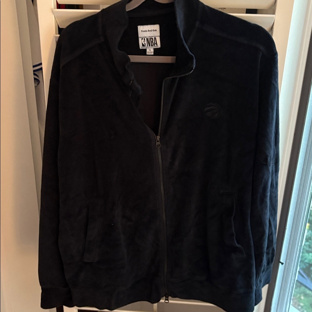 NBA Raptors Black Velour Fleece Jacket